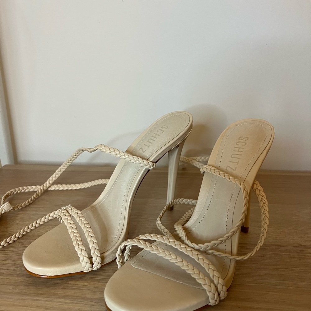 Schutz Women's Cream Strappy Heels
